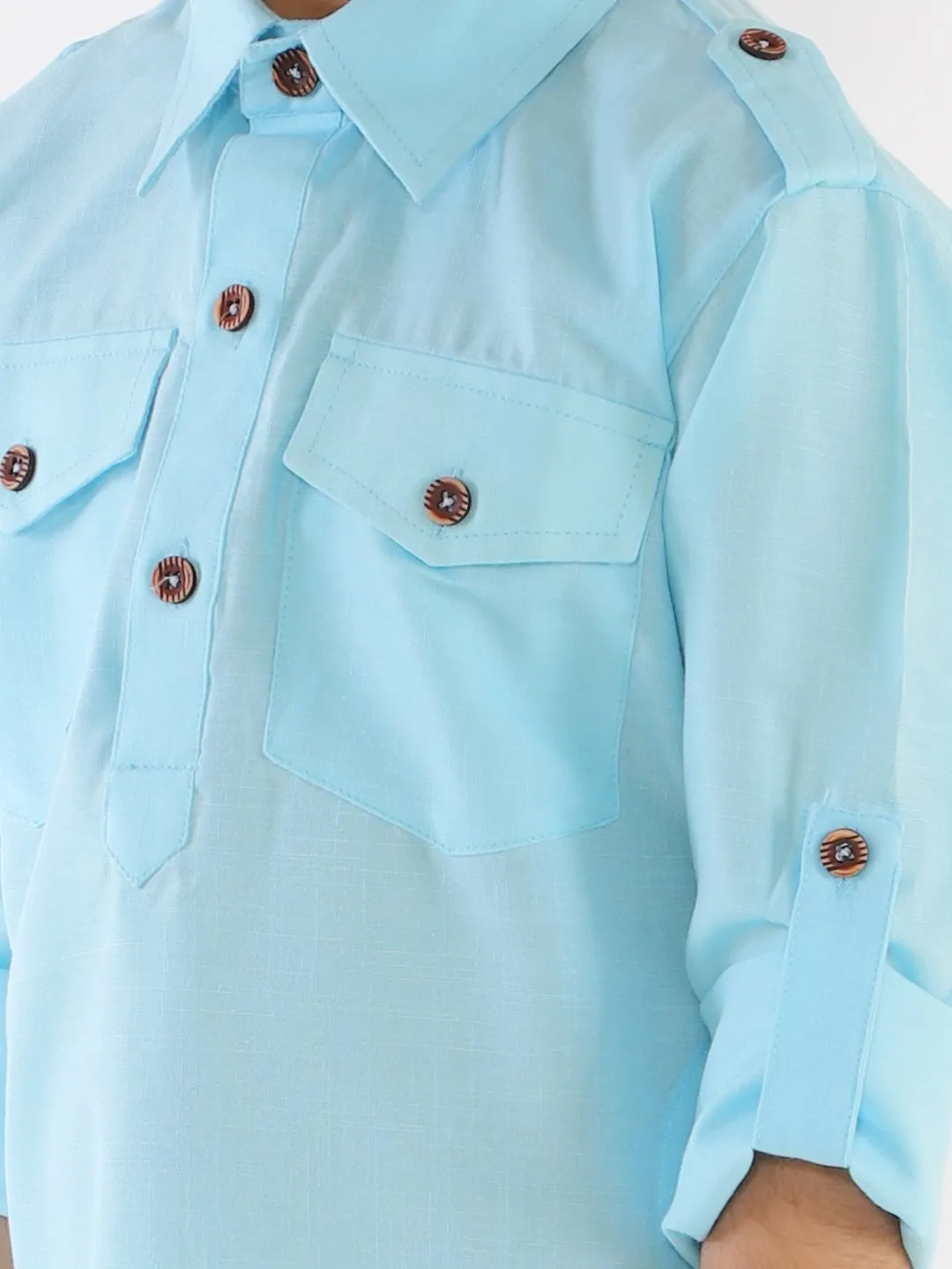 Cotton Blend Pathani Suit Set for Boys - JBN Creation